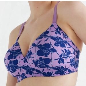 KNIX Violet Magnolia WingWoman Contour Bra Wireless Sz 6